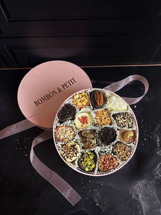 Caja Rosa Redonda · Bombones Gourmet